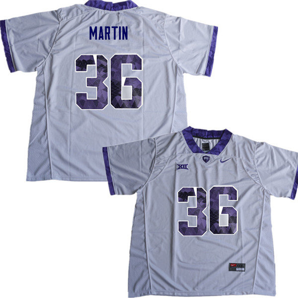 Men #36 Ryan Martin TCU Horned Frogs College Football Jerseys Sale-White - Click Image to Close